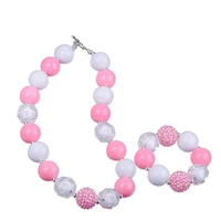 acrylic resin beads infant baby chunky bubblegum necklace bracelet set character kids jewelry set children accessories