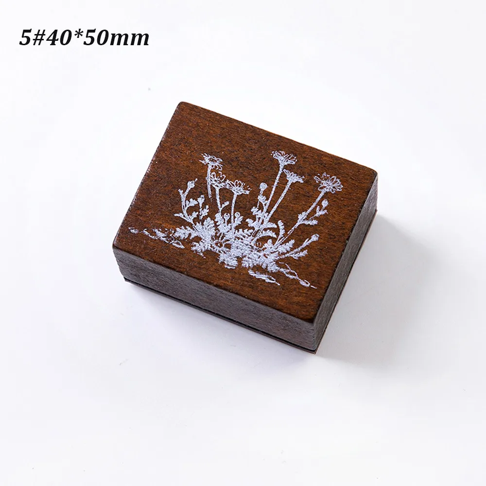 5-40x50mm 1 шт. винтажные деревянные и резиновые штампы для украшения леса, растений, Луны, для скрапбукинга, канцелярские товары, сделай сам, стандартный Штамп для рукоделия - Цвет: 5-40x50mm