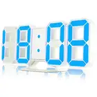 3D светодиодный цифровой будильник с регулируемой яркостью, электрические настольные часы, 1224 часов, дисплей, домашний офис, ночник, настенные часы