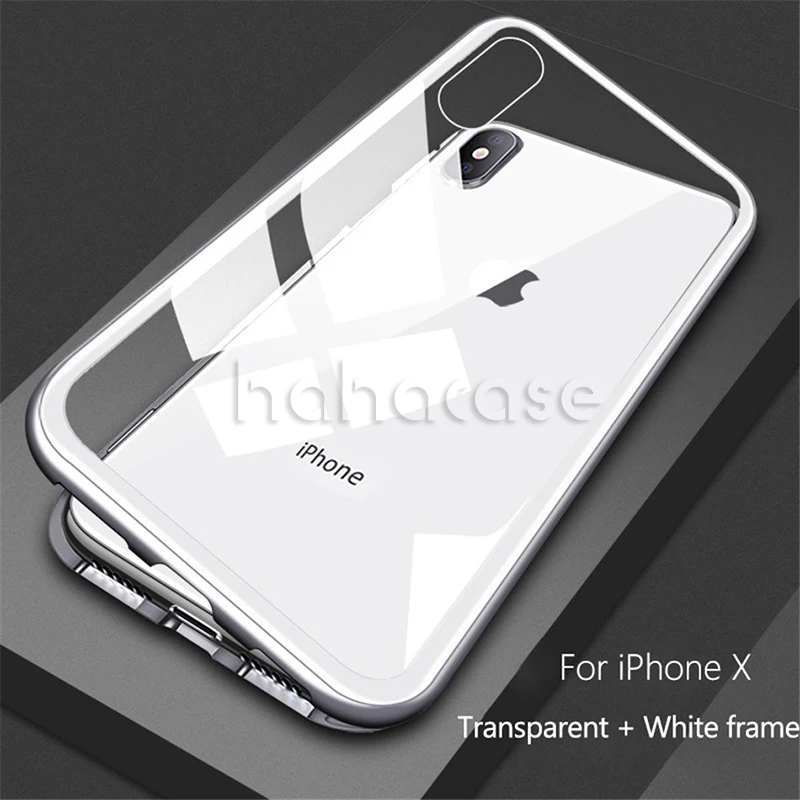 360 Магнитная адсорбции металлический бампер чехол для iPhone XS Max XR X 8 7 Plus 6 6 S закаленное стекло задняя крышка поглощения жесткий