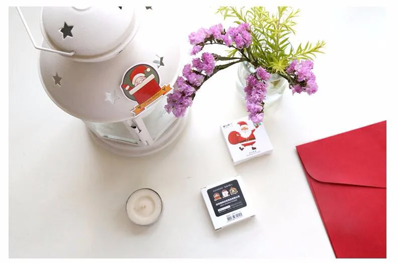 Наклейки-этикетки в виде санта-клауса на рождество 48 цветов декоративные