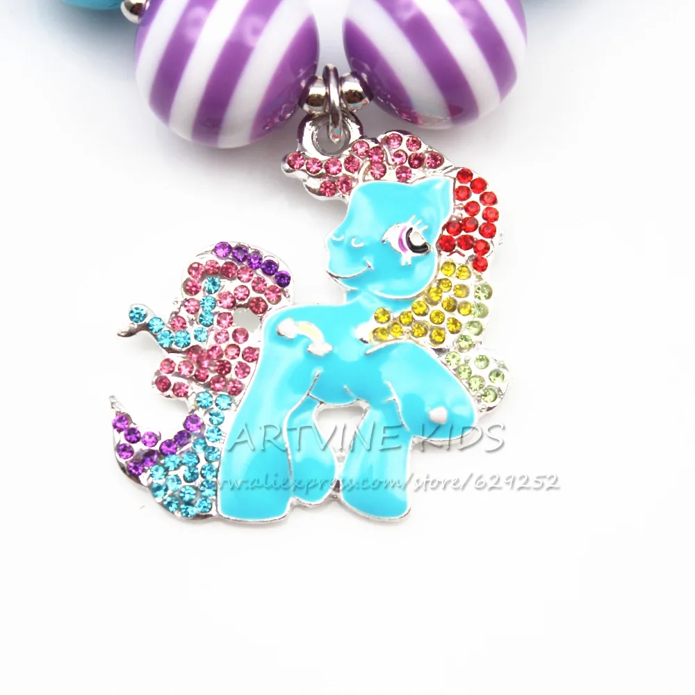 Дети Коренастый Bubblegum Цепочки и ожерелья Rainbow Dash Цепочки и Ожерелья Цепочка с конем и браслет