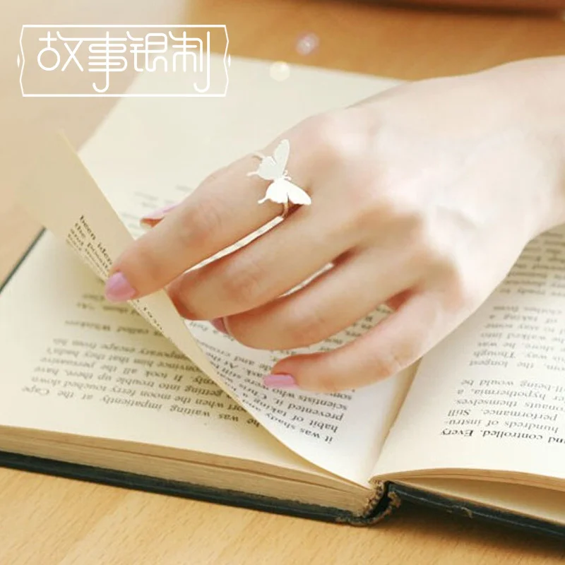 Bohemian Fashion Silver Color Butterfly Rings For Women Girls Big Finger Ring Bridal Jewelry joyas de plata | Украшения и