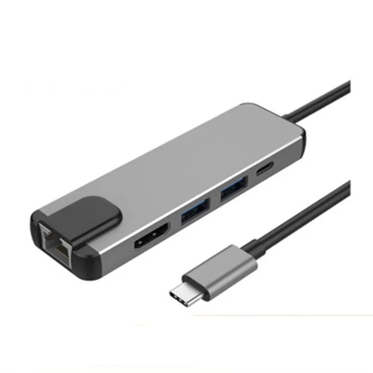 

5 in 1 USB Type C Hub Hdmi PD USB C Hub To Ethernet Gigabit Rj45 Lan Adapter For Thunderbolt 3 Macbook Pro USB-C Charger Port