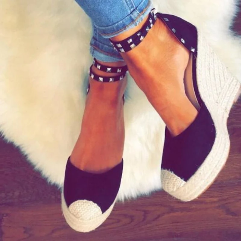 Chaussure/женские пикантные Босоножки на платформе и танкетке туфли лодочки с