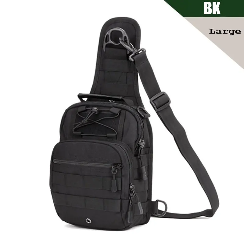 SINAIRSOFT спортивные охотничьи мужские военные тактические сумки MOLLE на одно плечо нейлоновые болотные нагрудные сумки унисекс LY0001 LY0002 - Цвет: Big BK