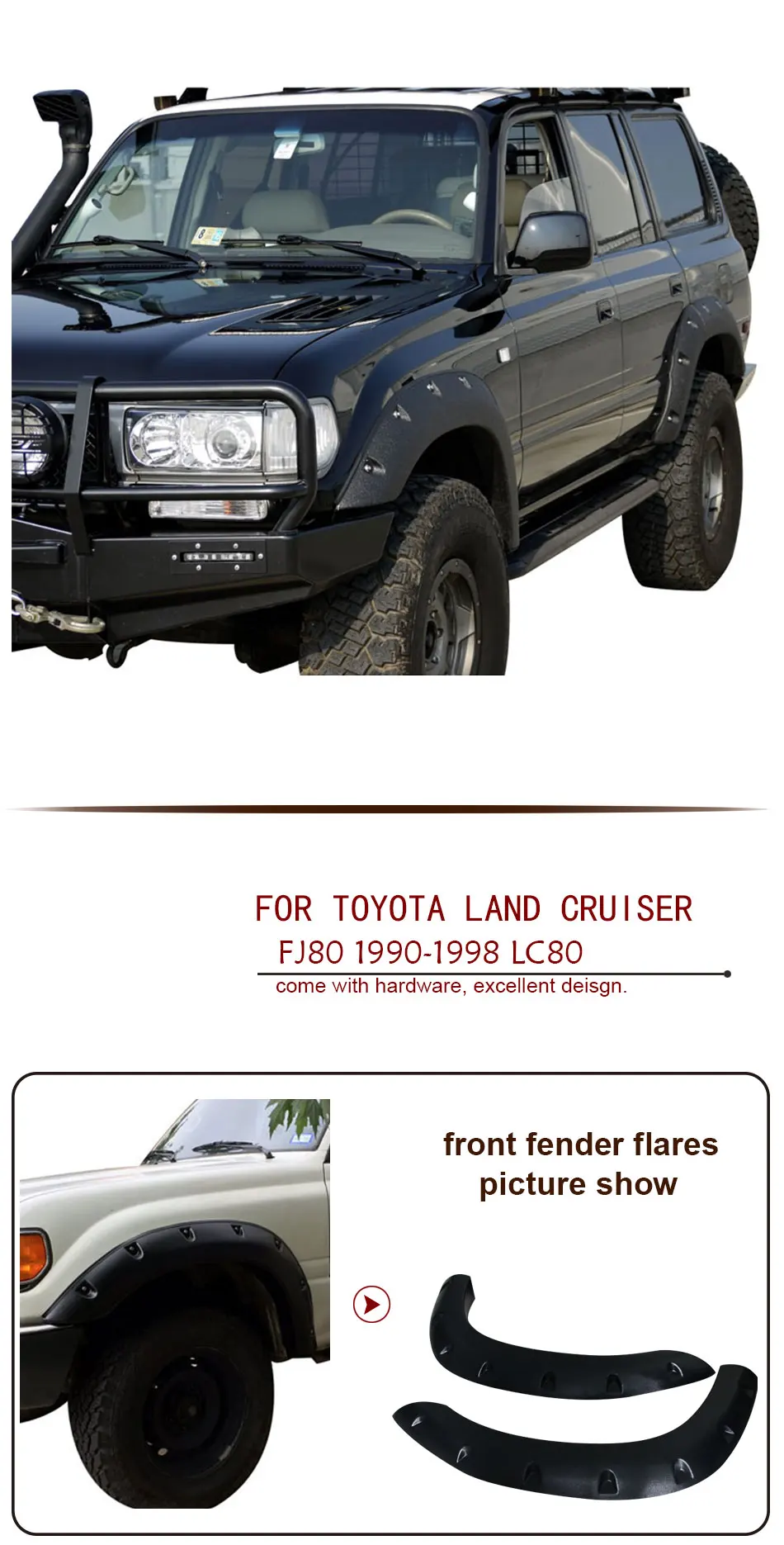 Крыло вспышки арки колеса крыло аксессуары брызговик для Toyota Land Cruiser Prado Lc80 Fj80 1990-1998