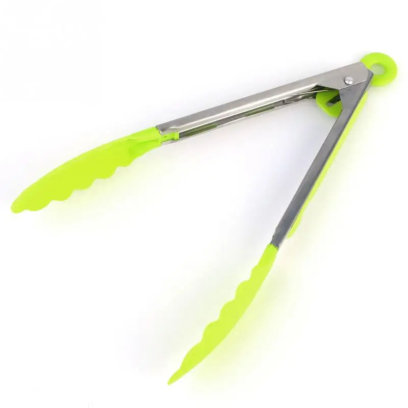10&quotinch Stainless Steel Plastic Kitchen Tongs BBQ Clip Salad Bread Serving ONLY RANDOM COLOR | Дом и сад
