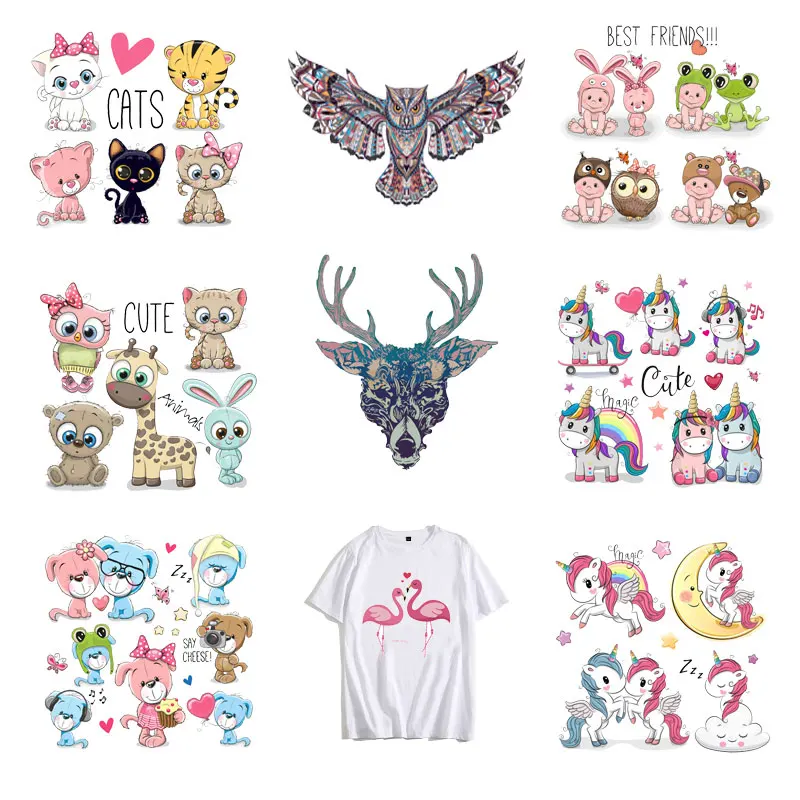 

Unicorn Patches Heat Transfer Iron On Patch Diy T-shirt Sticker A-level Washable Clothes Stickers Easy Print By Household Irons