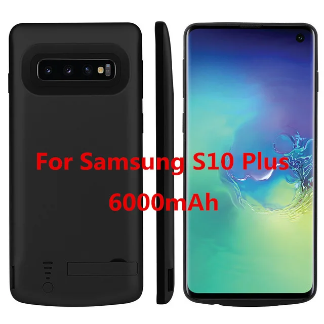 Black For S10 Plus Чехол для зарядного устройства для samsung Galaxy S10 S10e, чехол для зарядного устройства для samsung S10 Plus, чехол для аккумулятора s - Цвет: Black For S10 Plus