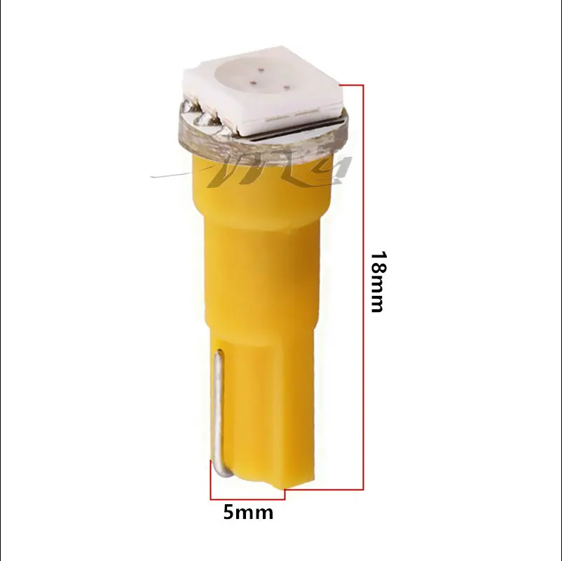 T5 1 SMD 5050 желтый светодиодный Автомобильная лампочка лампа внутреннего освещения