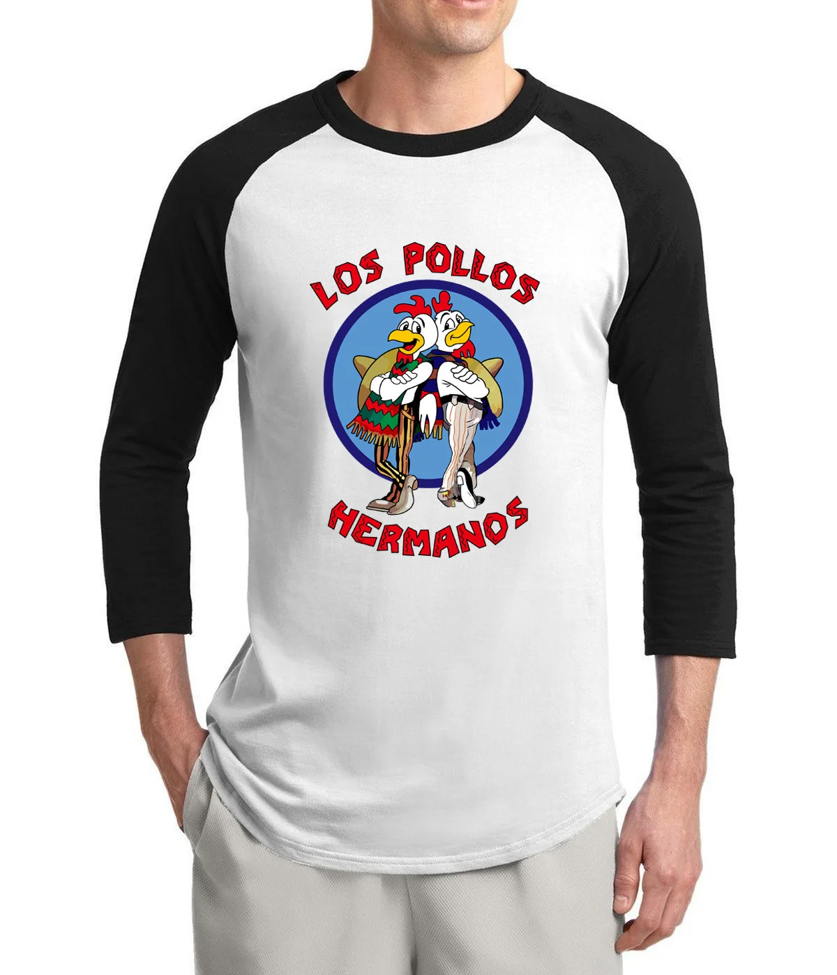 Breaking Bad LOS POLLOS Hermanos, футболка, куриные братья, лето,, 3/4 рукав, футболка, хлопок, реглан, Мужская футболка
