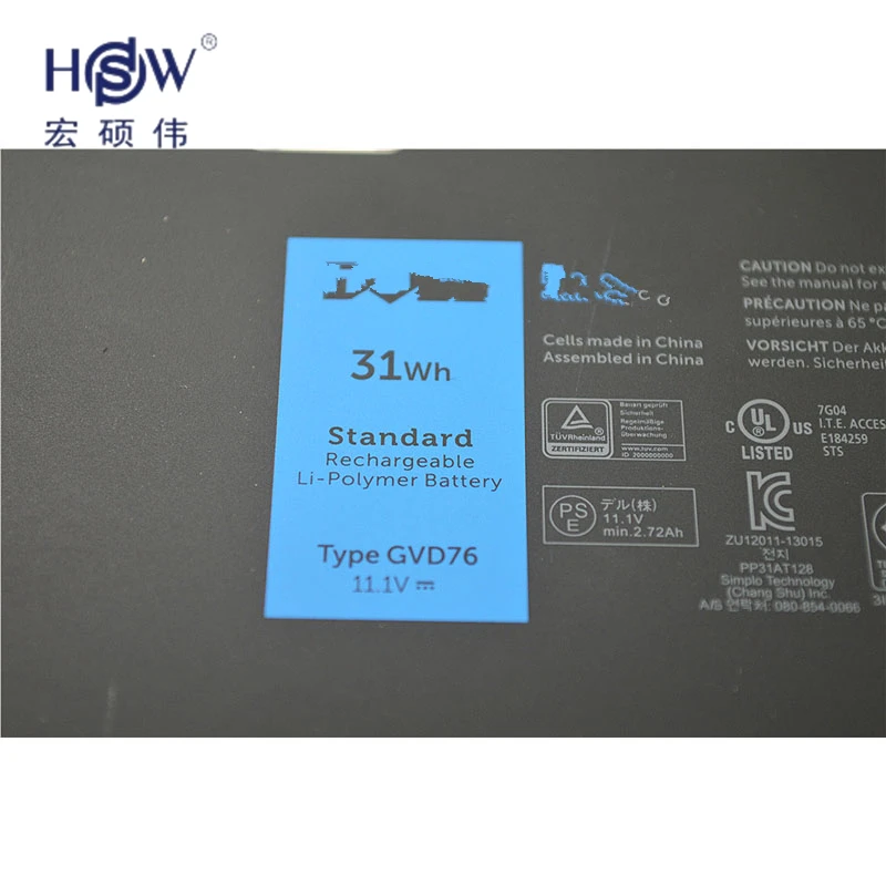 HSW 11 1 V 31WH Аккумулятор для ноутбука DELL Inspiron 14 5447 15 5547 15R 5448 Latitude 12 7000 7000-CAL001 |
