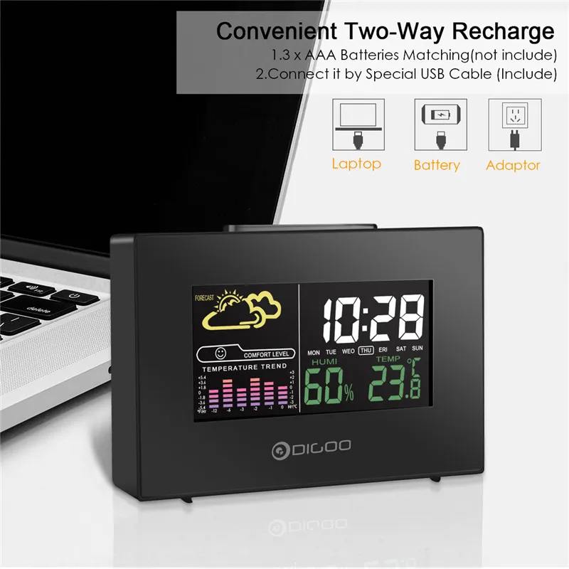 Digoo DG C3 гигрометр термометр метеостанция будильник температура влажность