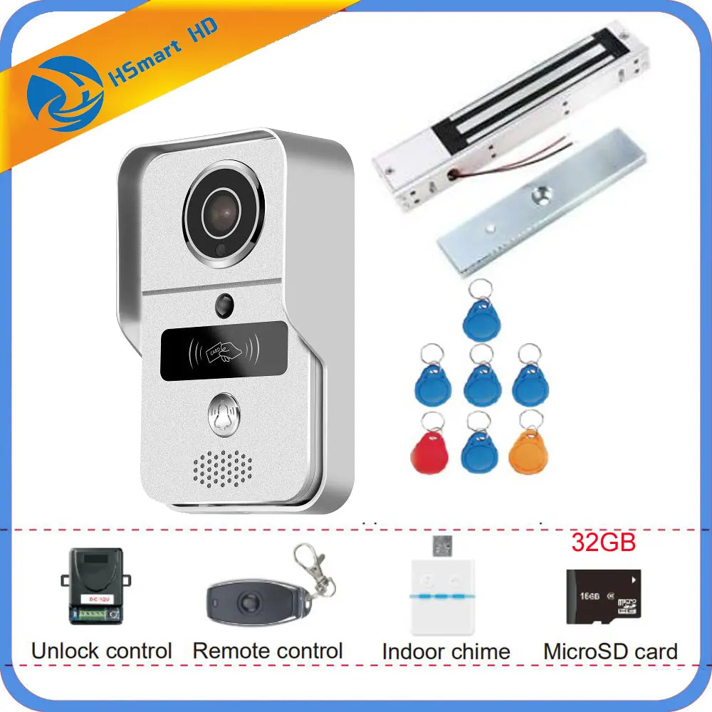 Magnetic Lock 4G беспроводной/WiFi смарт IP видео домофон система с дверным замком 32 ГБ карта дверной Звонок камера, поддержка дистанционного разблокирования - Цвет: Magnetic Lock