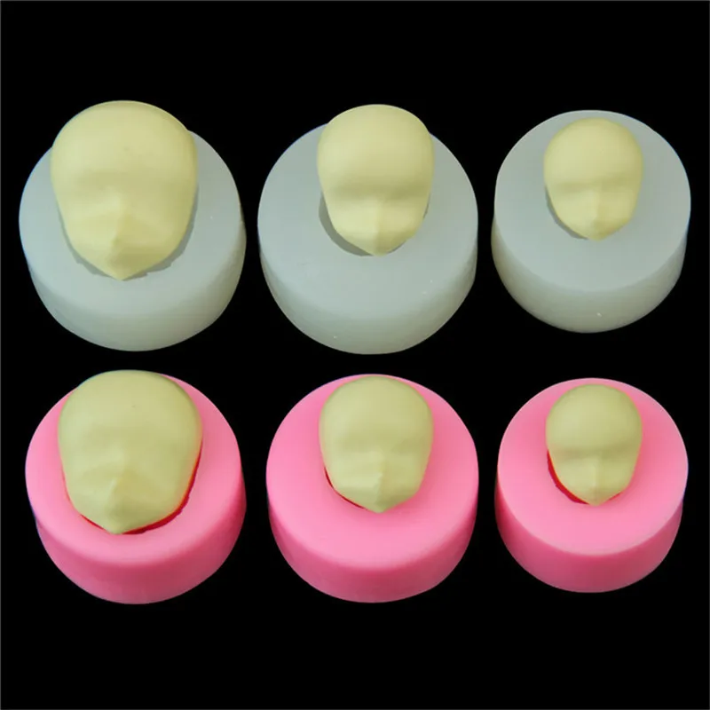 3pcs DIY Human Head Silicone Smooth Cake Mold Drops of Glue For Accessories Liquid Chocolate Fondant Moulds Baking Tool | Дом и сад
