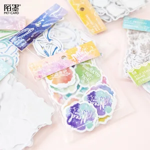 45 шт.упак. прозрачные декоративные ярлыки для дневника в глубоководной акуле, Набор декоративных ярлыков для скрапбукинга, Детские канцелярские принадлежности, ПВХ наклейки сделай сам