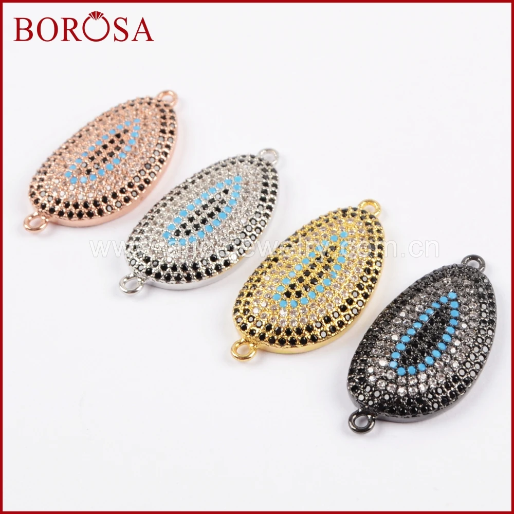 BOROSA 10PCS Irregular Shape Micro Pave Rainbow Zircon CZ Connector Beads Drusy for Bracelet Handmade Jewelry WX767 | Украшения и