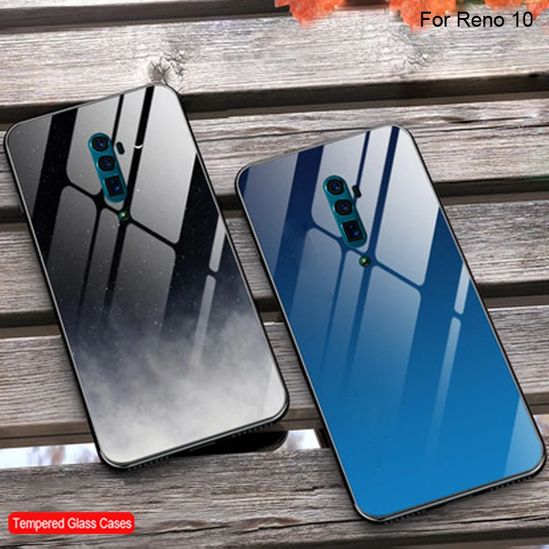 Чехол из закаленного стекла для OPPO Reno 10 силиконовая Мягкая задняя крышка чехол
