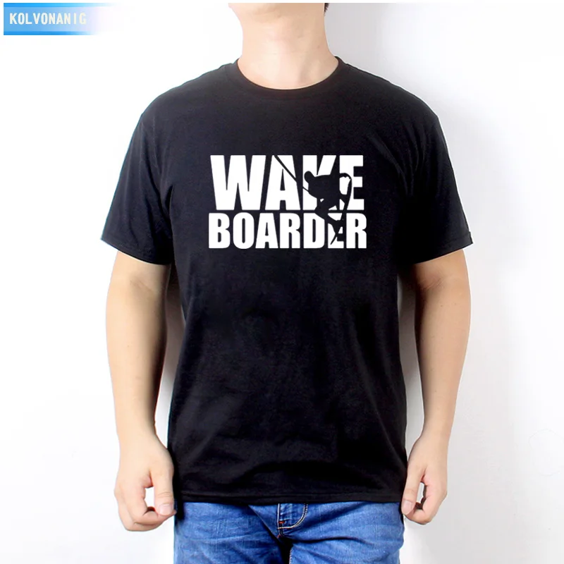 

Summer Men's Short Sleeve O-Neck Cotton T Shirt Funny WAKEBOARDER Print T-Shirts Casual Male Hip Hop Streetwear Tees Tops BE-102