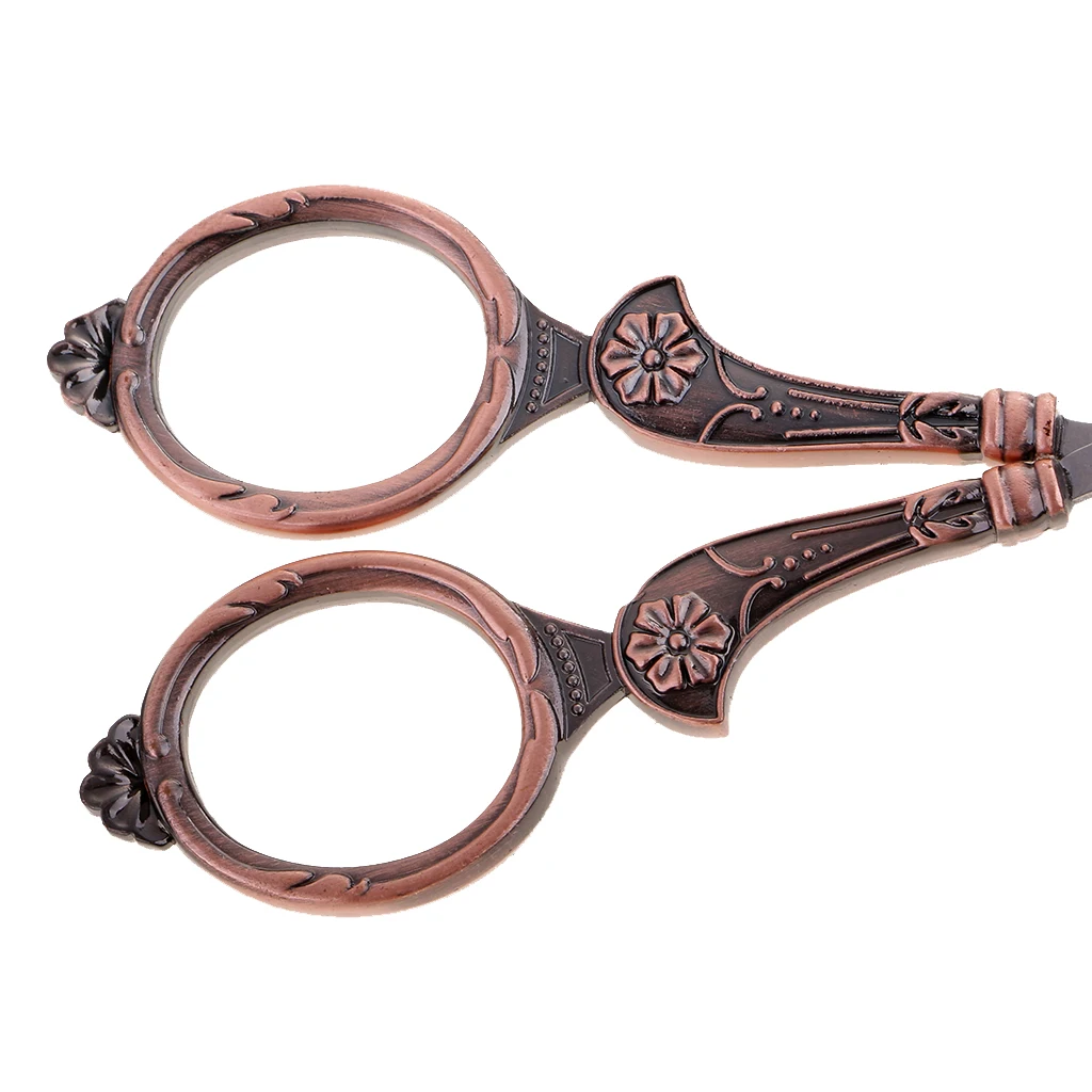 Цветочные ножницы для рукоделия вышивка в европейском стиле красная