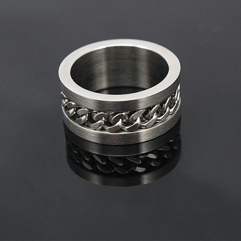 2017 New Promotion Free shipping Trendy Metal Casual/Sporty Round Rings Fashion Stainless Steel Biker Chain Link | Украшения и