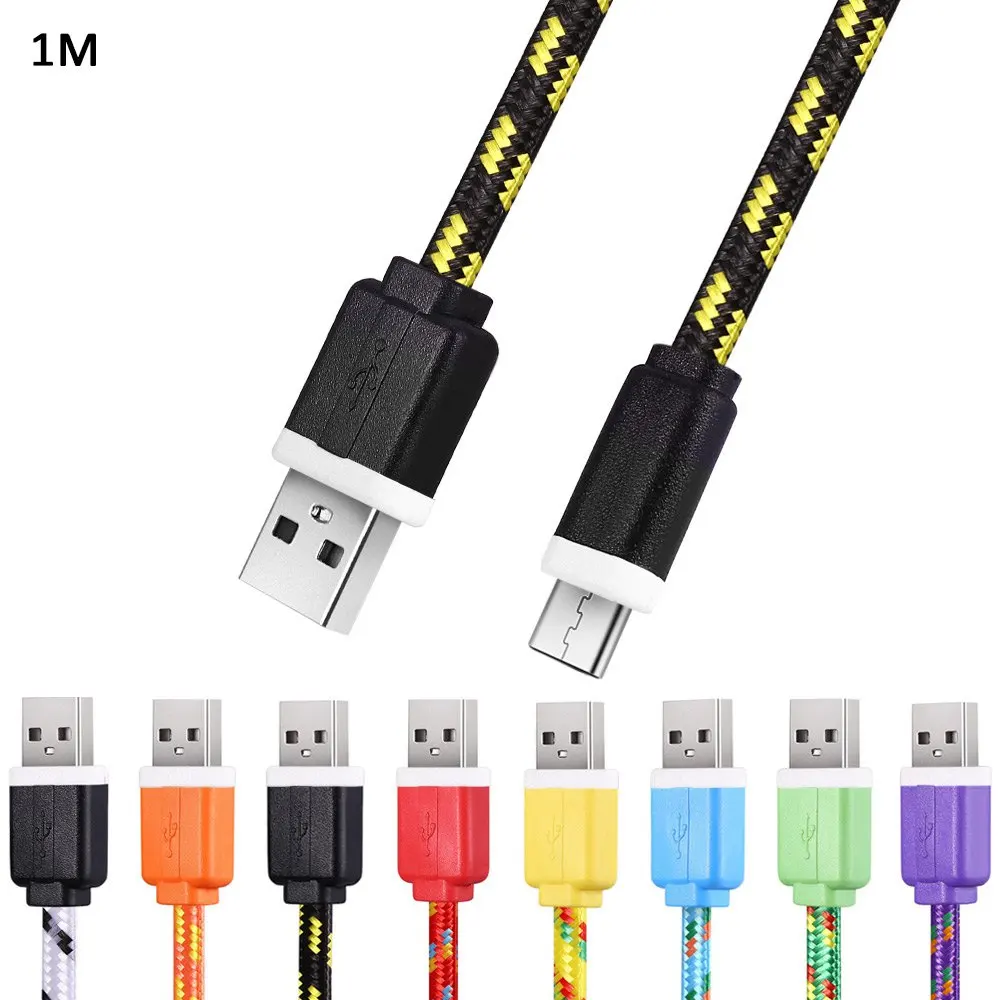 1M2M3M высокое качество разноцветный микро usb плоский плетеный зарядная станция