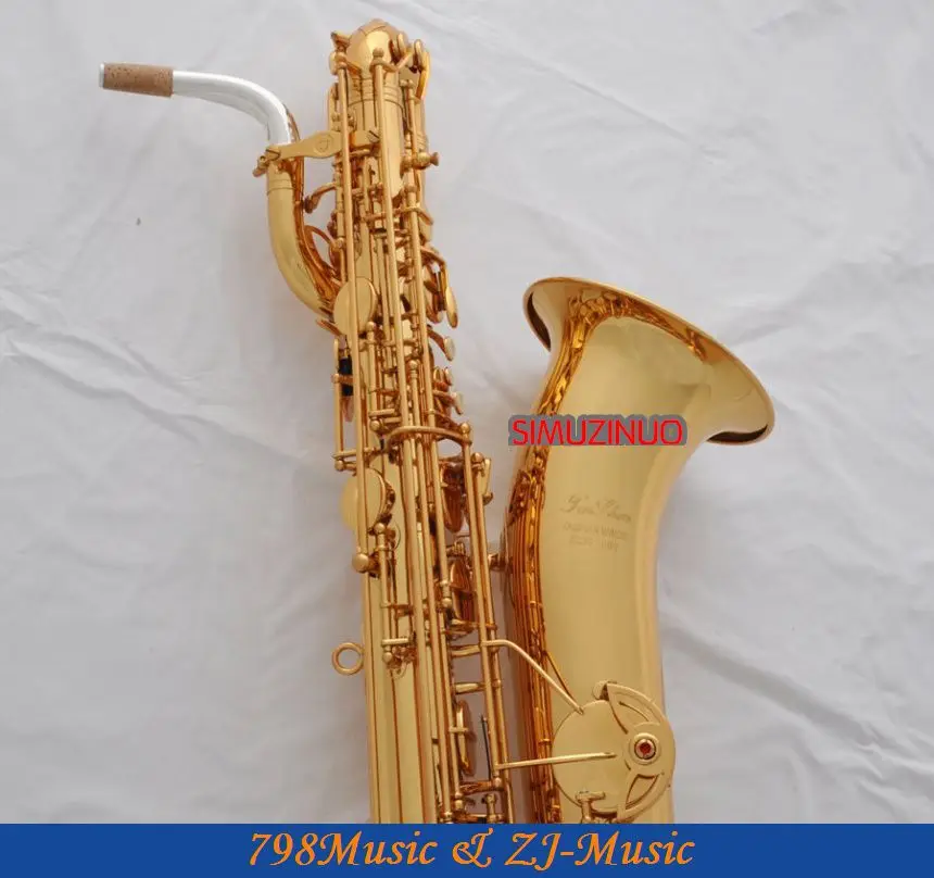 Поддержка профессионального золотого баритона саксофона Sax High F # W/кожаный чехол