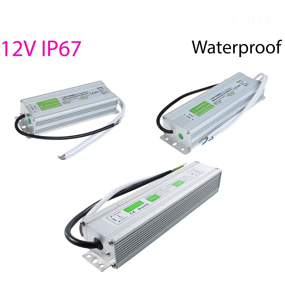 Светодиодный трансформатор водонепроницаемый IP67 AC110V 220 В 12 24 10 Вт 20 50 80 100