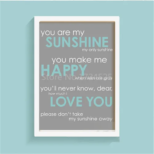 CLSTROSE Sunshine Цитата Современная Картина на холсте большие принты You Are My постер