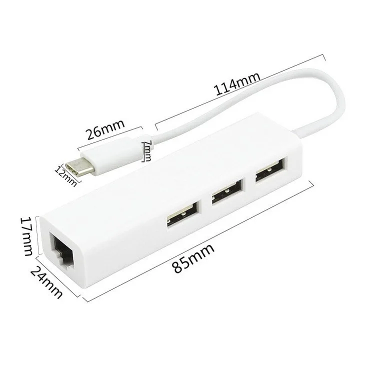 USB C концентратор 3,1 Тип C USB-C несколько 3 порта концентратор Rj45 Ethernet сети LAN адаптер кабель Adaptador для Macbook Windows 7/8/10