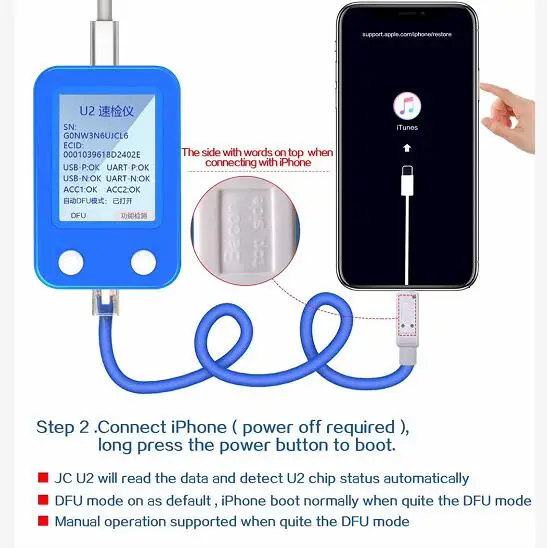 Nestest Инструменты для ремонта телефонов iPhone U2 Зарядка IC тестер неисправностей SN