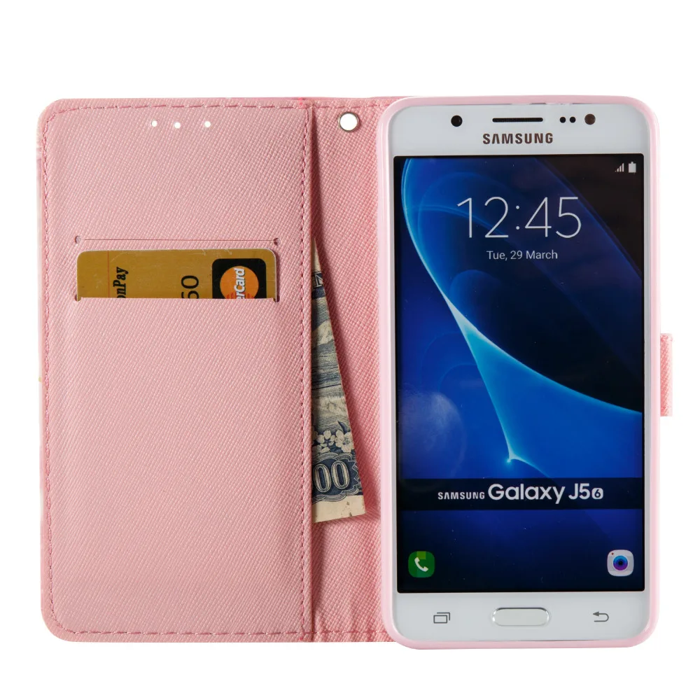 Оставаться красивой 3D красочные картины бумажник флип стенд сумка для Samsung Galaxy J5