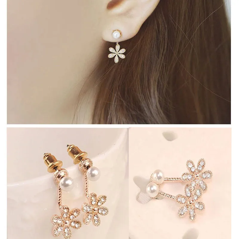 Женские серьги гвоздики с пятью цветами 1 пара|earrings stud flower|women womenflower earrings |