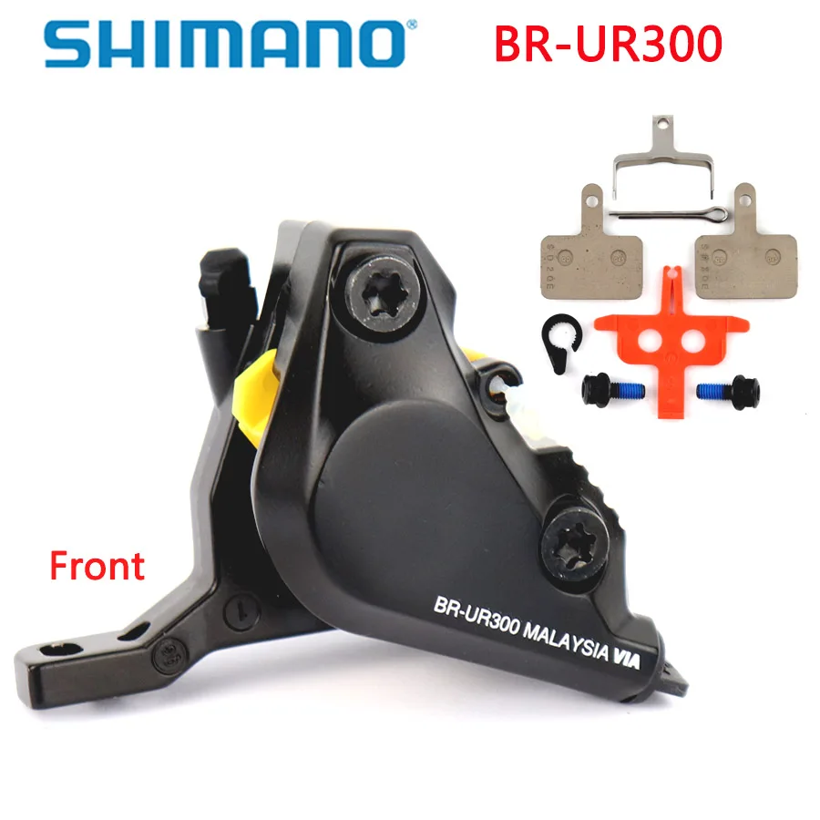 SHIMANO BR UR300 mtb Гидравлический дисковый тормозной суппорт с плоским креплением с B01S полимерные тормозные колодки Аксессуары для велосипеда коробка - Цвет: Front