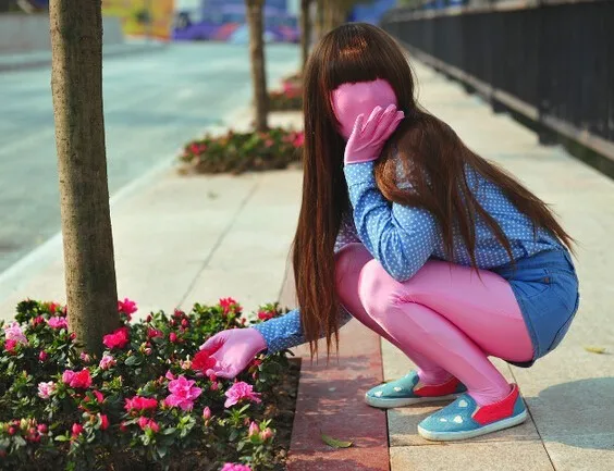 (SCSL007) розовые блестящие колготки из лайкры и спандекса оригинальные Фетиш