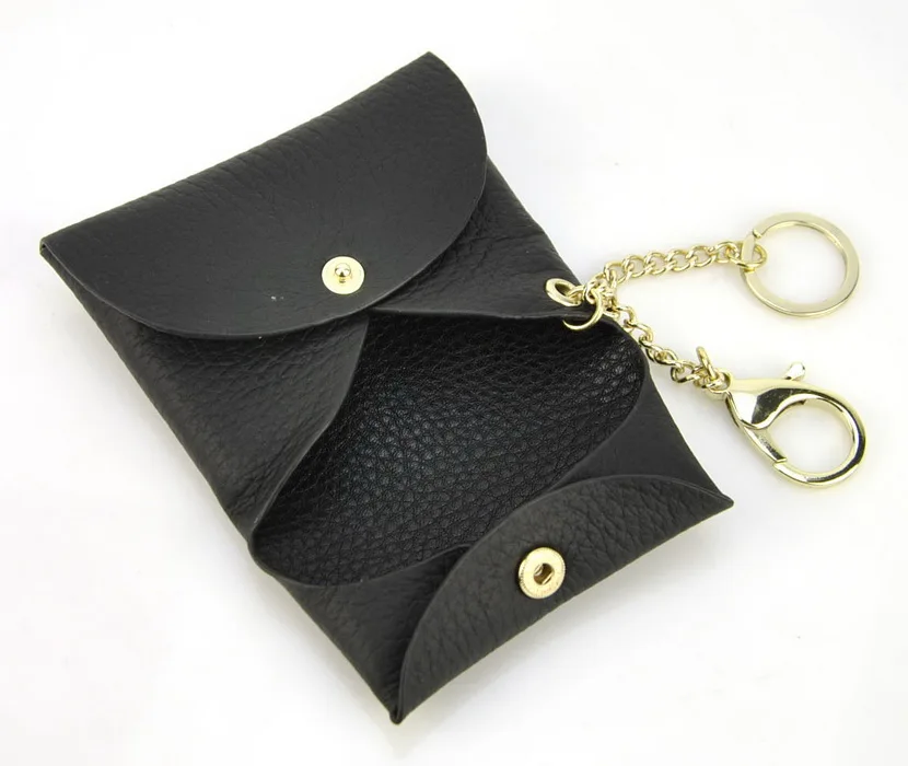 Сумка для монет из натуральной кожи мужчин и женщин кошелек мелочи брелок на