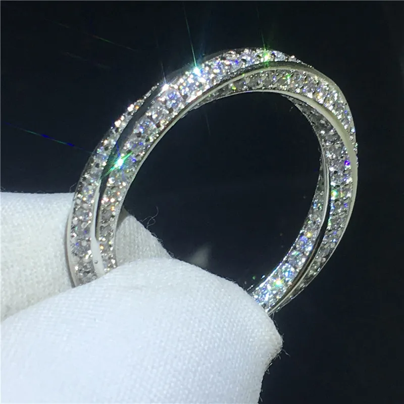 choucong Wire drawing Ring Real 925 sterling Silver AAAAA cz Stone Engagement Wedding Band Rings For Women men Finger Jewelry