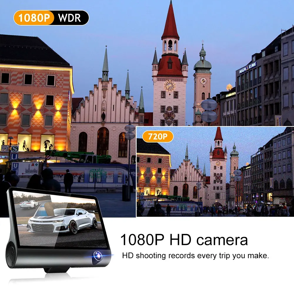 Автомобильный видеорегистратор заднего вида Камера Dash Cam Регистраторы Двойной