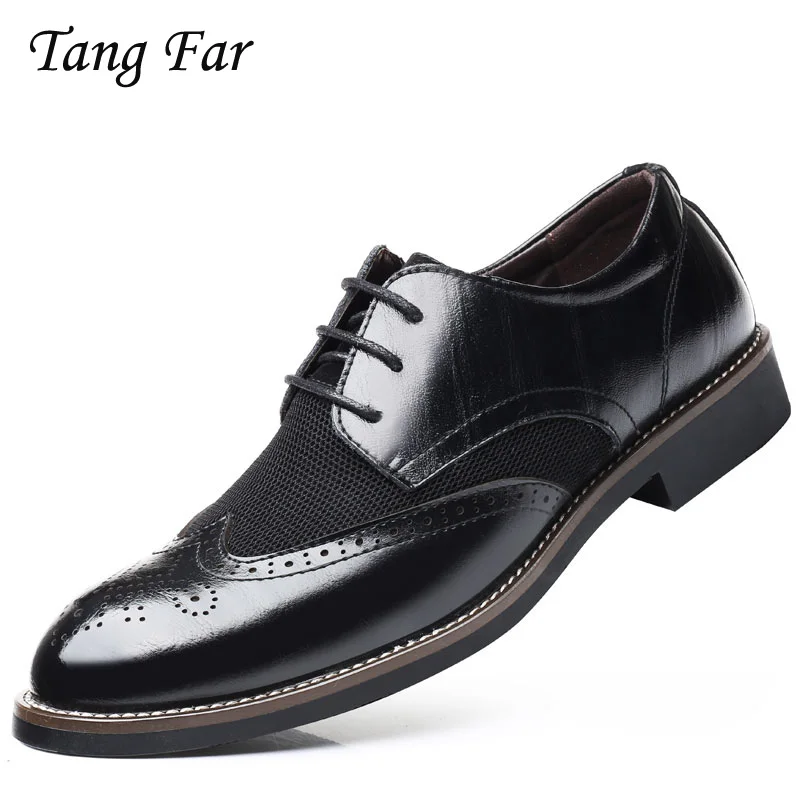

Breathable Luxury Italian Men Brogue Dress Shoes Formal Business Oxfords Plus Size Slip On Driver Loafers Pointed Toe Moccasin