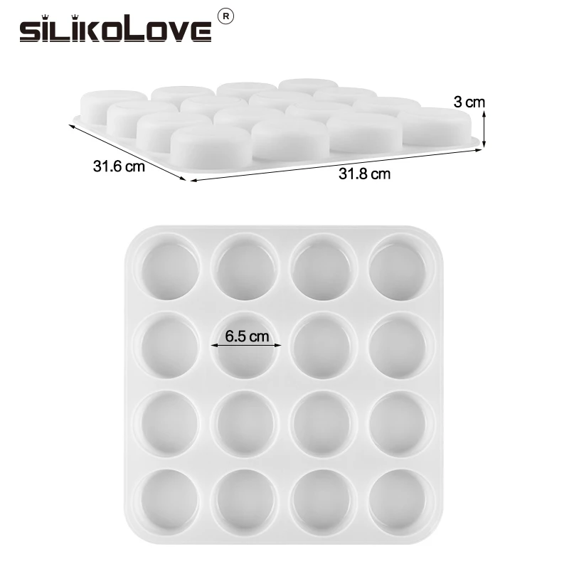 SILIKOLOVE 16 Полость вокруг силиконового мыла DIY 3D ремесло Мыло изготовление дизайн ручной работы силиконовые формы для торта печенья кекса