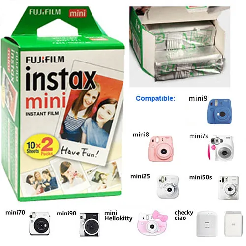 Белая пленка Fujifilm Instax Mini 9 лист 10 20 для мгновенной фотокамеры Polaroid FUJI 25 7C