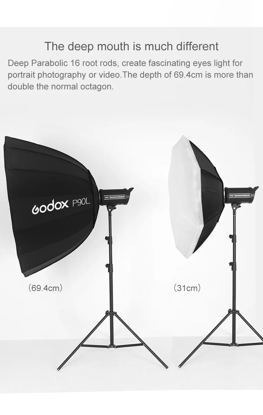 Godox P90L 90 см портативный параболический сотовый софтбокс с решеткой Bowens Mount Studio Flash Reflector Фотостудия софтбокс