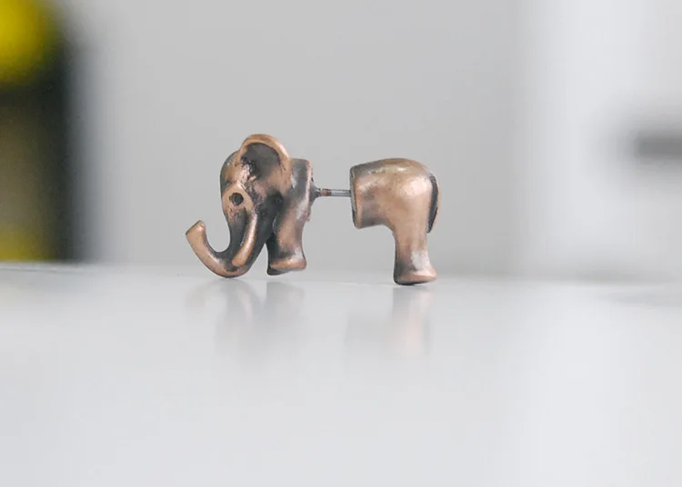Слон 3D Мода Аниме Сережка с героями мультфильмов милые серьги-гвоздики с животными для женщин девочек детские ювелирные изделия Рождественский подарок