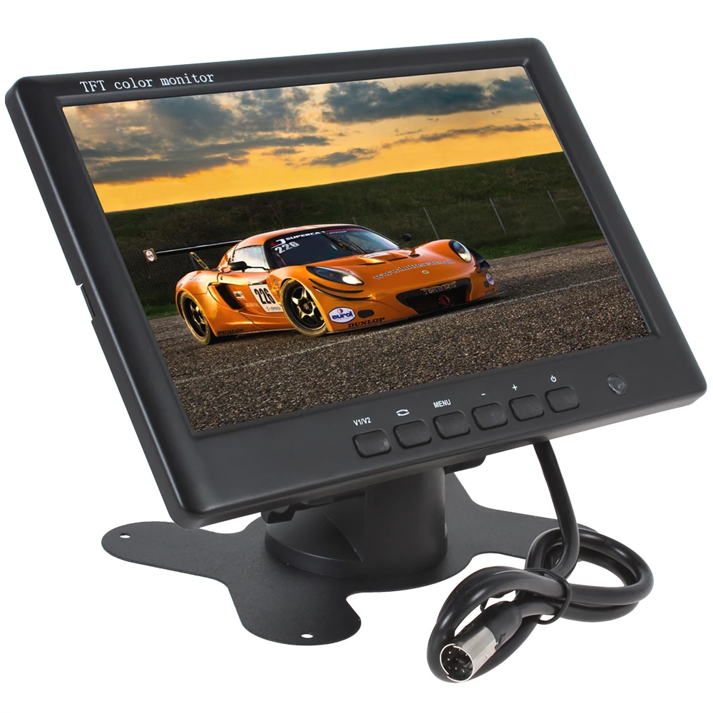 Продажа 7 дюймов HD 800x480 супер тонкий цветной TFT LCD 2 канала видео вход автомобильный
