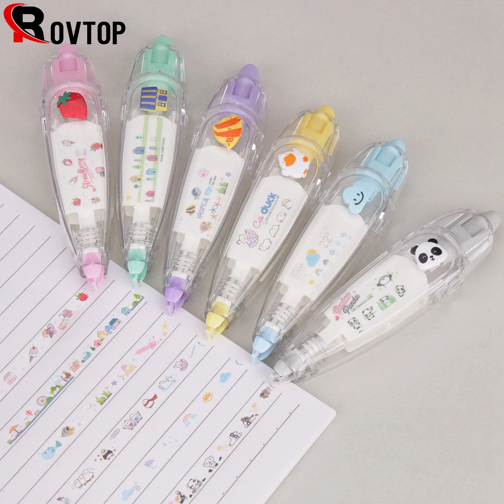 Rovtop Kawaii животные пресс тип декоративная лента-корректор набор дневник Канцтовары Школьные принадлежности для студентов DIY аксессуары