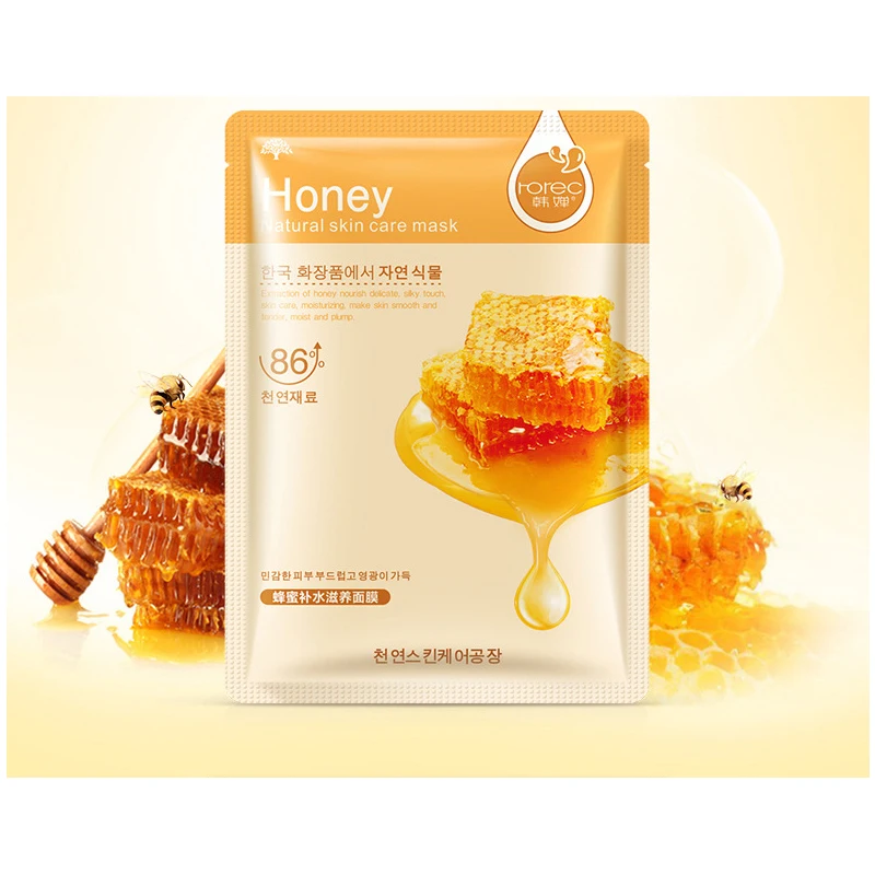 10 PCS Honey 1 шт. маска для лица алоэ мед оливки гранат маска для лица увлажняющая красота маска bioaqua черная маска корейская косметика - Цвет: 10 PCS Honey