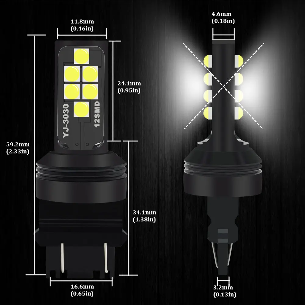 BMT 1400 люмен ксенон белый 12-SMD 3157 3357 3457 4114 3156 T25 светодиодный лампы для 2011- Jeep Compass для Габаритные огни