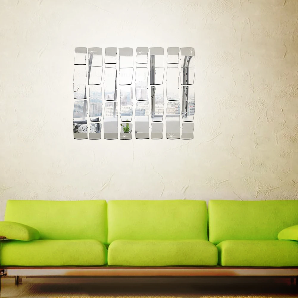 24 шт. самоклеящиеся акриловые зеркальные наклейки для детской комнаты | Дом и сад