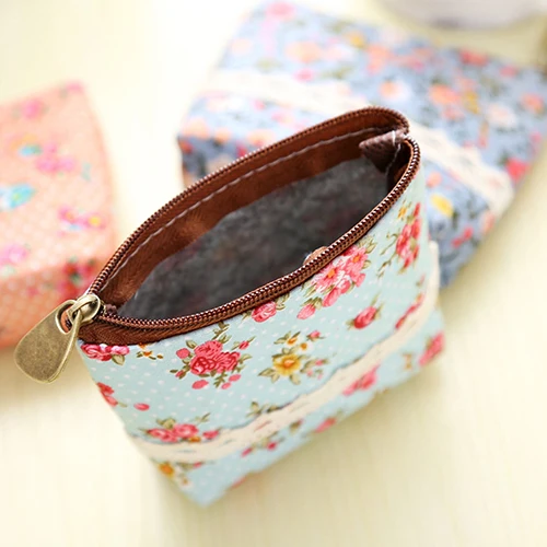 Women Flower Printed Wallet Card Holder Coin Purse Portable Mini Zipper Bag | Багаж и сумки
